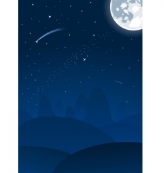 Vector night landscape with moon vector image