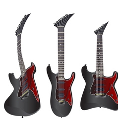 Black electric guitar on a white background vector image
