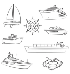 Boats and ships vector image