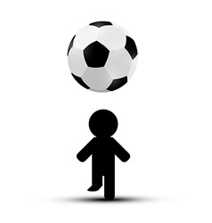 Soccer - Football Ball with Player Man Silhouette vector image