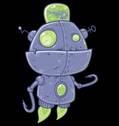 Fishing robot character vector image