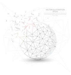 Creative low poly comet wireframe mesh structure Vector Image