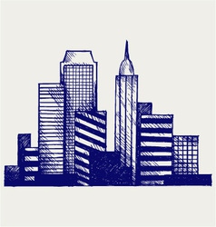 Panoramic city vector image