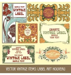 Label art nouveau vector image