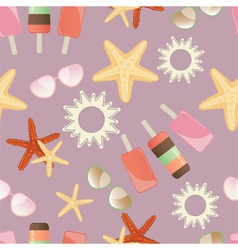 Summer sun starfish and icrecream Summer sun starfish and icrecream vector image