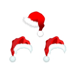 Three red santa claus hat vector image