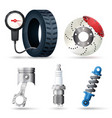Car spare parts vector image