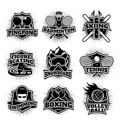 Monochrome sport logos set vector image