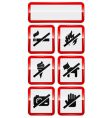 Prohibited signs vector image