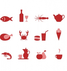 Food icons vector image