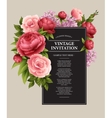 Vintage Greeting Card with Blooming Flowers Vintage Greeting Card with Blooming Flowers vector image