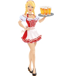 Oktoberfest girl with tray of beer vector image