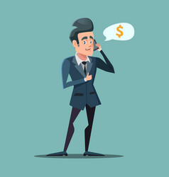 Businessman talking on the phone with thumb up vector image