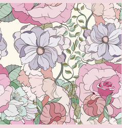 Seamless flower pattern vector image