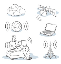 Work on the internet vector image