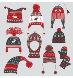 Nordic winter hats vector image