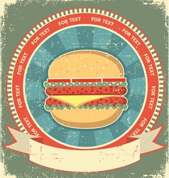 Hamburger label vector image