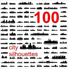 World city silhouettes vector image