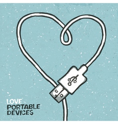 Love portable devices vector image