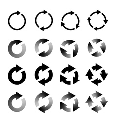 Rotating Arrows Set Refresh Reload Recycle vector image