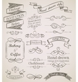 Hand drawn vintage elements vector image