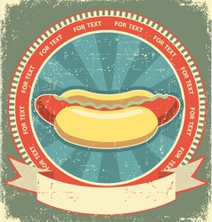 Hot dogs vintage vector image