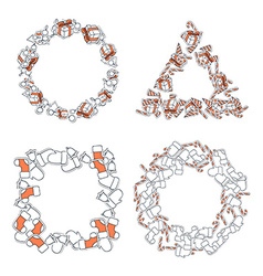 Set 4 Christmas framework from festive elements vector image