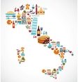 Italy map with icons vector image