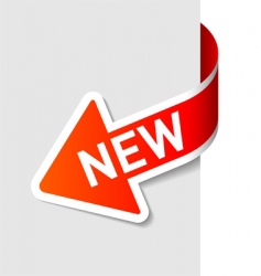 Sign new on the arrow vector image