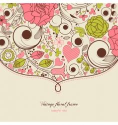 Vintage floral frame vector image