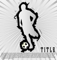 Soccer silhouette break through white background vector image