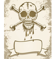 Skull scroll vector image