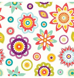 Colorful seamless floral pattern vector image