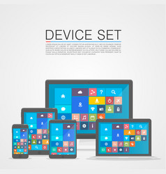 Device set flat Device set flat vector image