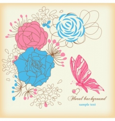 Vintage floral background vector image