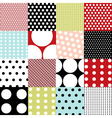 Seamless patterns - polka dot set vector image