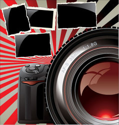 Retro background - professional camera vector image