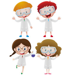 Kids having science lessons Royalty Free Vector Image