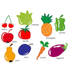Fruit and Vegetable set vector image