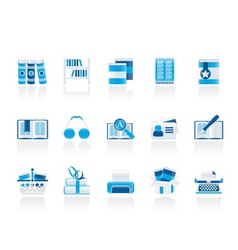 Library and books icons vector image