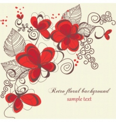 Retro floral background vector image