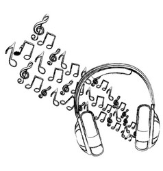 Symbol of music and headphone icon Symbol of music and headphone icon vector image