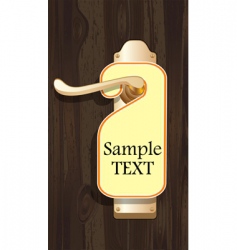Label on door handle vector image