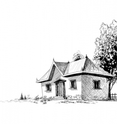 Old house sketch vector image