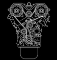 Racing engine front view vector image