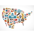 America map with many icons vector image