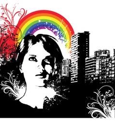 Urban grunge female vector image