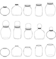 Jars set silhouettes jars Jars set silhouettes jars vector image