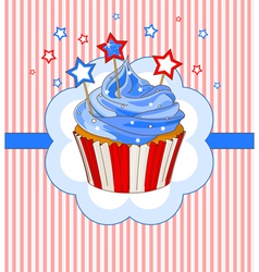 Patriotic cupcake place card vector image