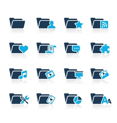 Folders Icons 2 Azure Series vector image